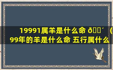 19991属羊是什么命 🐴 （99年的羊是什么命 五行属什么）